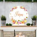 Wooden printed sign, spring watercolor flowers