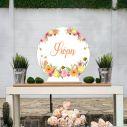 Wooden printed sign, spring watercolor flowers