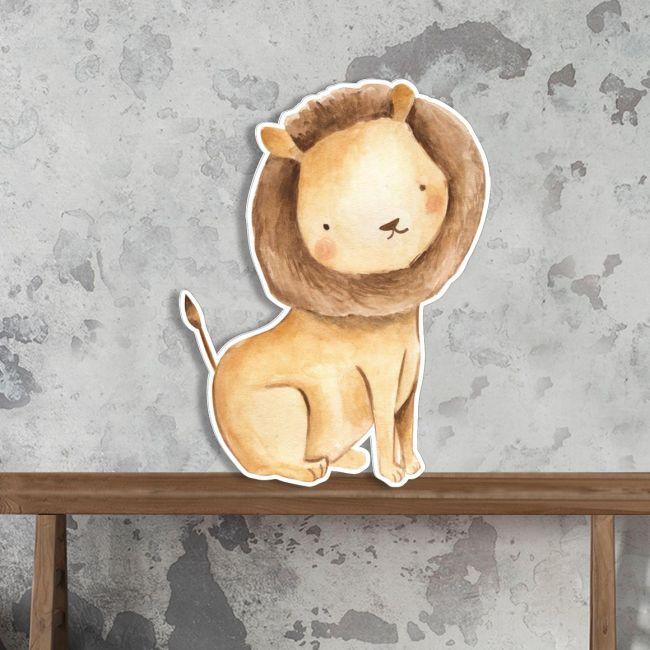 Ξύλινη φιγούρα εκτυπωμένη, κομψό λιονταράκι