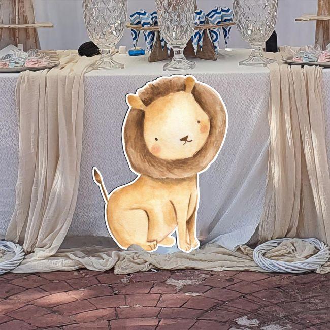 Ξύλινη φιγούρα εκτυπωμένη, κομψό λιονταράκι