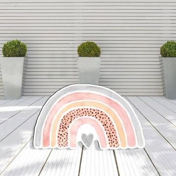 Ουράνιο τόξο watercolor, ξύλινη φιγούρα εκτυπωμένη 2