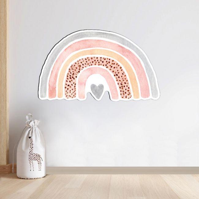 Wooden figure rainbow watercolor