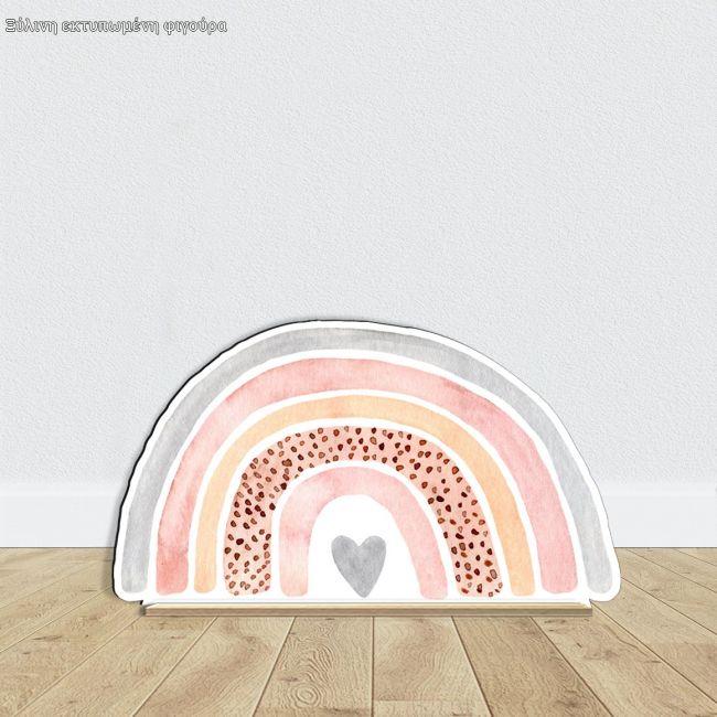 Wooden figure rainbow watercolor