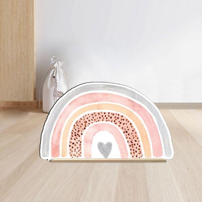 Wooden figure rainbow watercolor