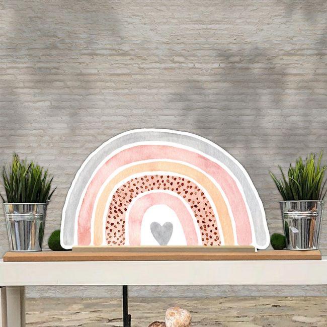 Wooden figure rainbow watercolor