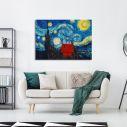 Canvas print Snoopy's starry night reart, (original Vincent van Gogh), reproduction