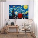 Canvas print Snoopy's starry night reart, (original Vincent van Gogh), reproduction
