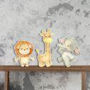 Wooden printed figures, Cute wild baby animals