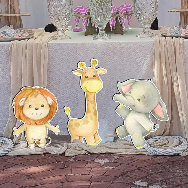 Cute wild baby animals,ξύλινες φιγούρες