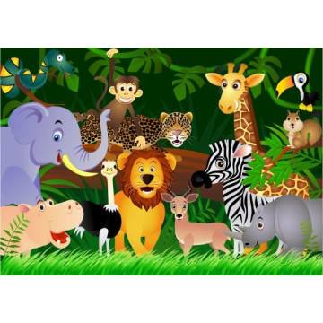 Wallpaper Happy jungle party 2