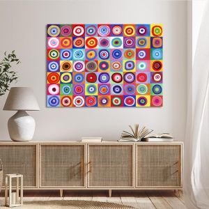 Πίνακας ζωγραφικής Concentric circles Kandinsky W. Καμβάς τελαρωμένος Όψη 1 2