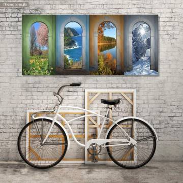 Canvas print 4 seasons, panoramic