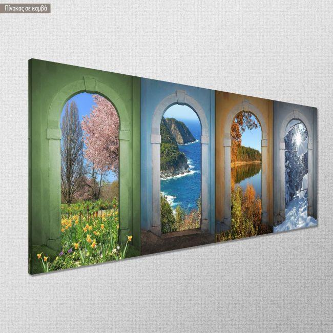 Canvas print 4 seasons, panoramic