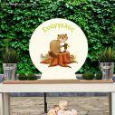 Wooden printed sign, Beaver on stump