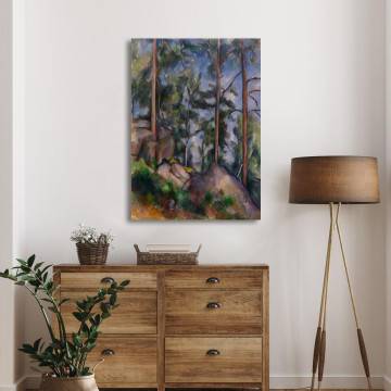 Canvas print Pines and rocks Cezanne P. Framed canvas View 1 2