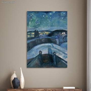 Canvas print Starry night, Munch E.