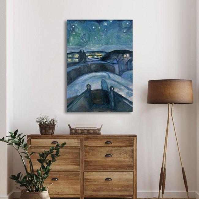 Canvas print Starry night, Munch E.