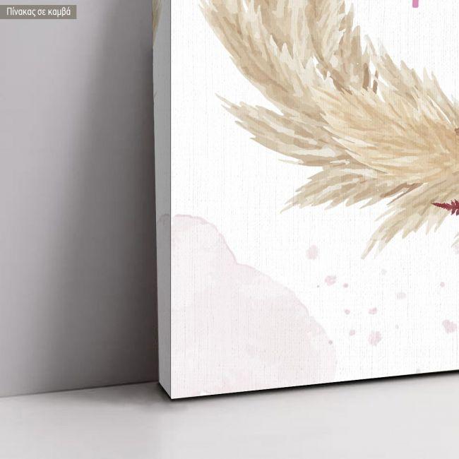 Canvas printwelcome to my baptism, pampas grass and flowers