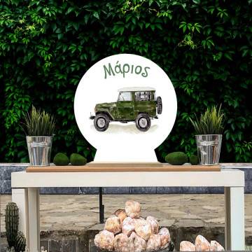 Wooden printed sign, Jeep camouflage 2