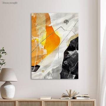 Πίνακας σε καμβά Abstract Orange, gray, black