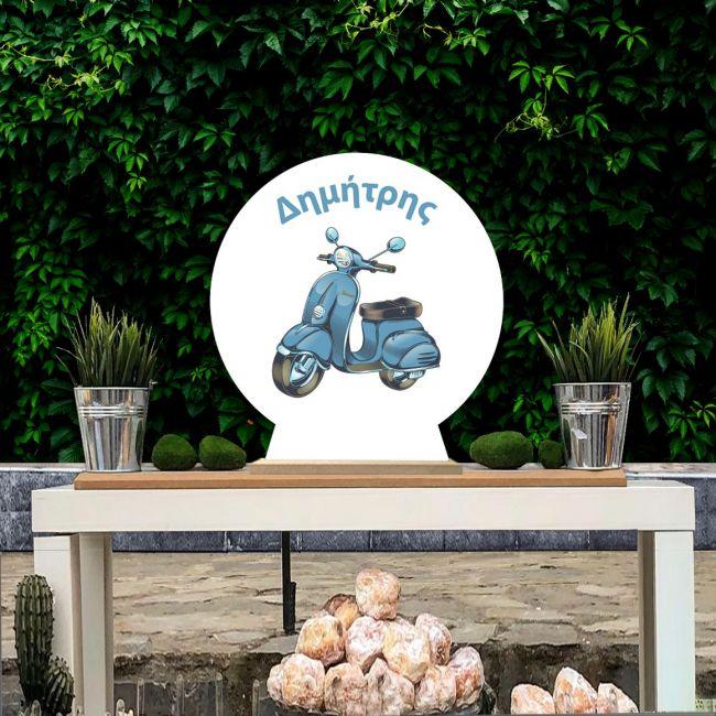 Ξύλινη πινακίδα, Vespa vintage blue