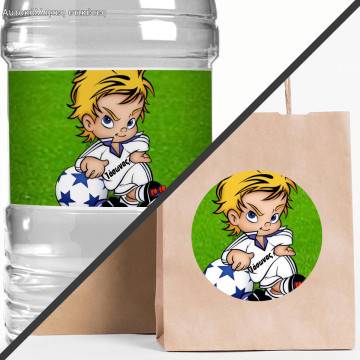 Sticker labelFootball player cartoon