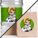 Sticker labelFootball player cartoon