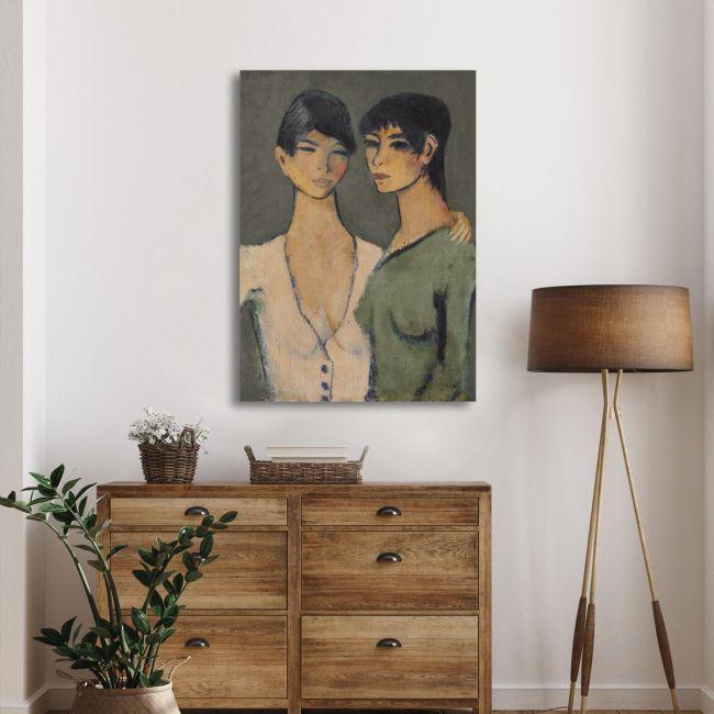 Canvas print Two sisters, reart (original by O. Mueller).