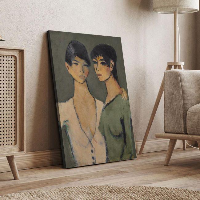 Canvas print Two sisters, reart (original by O. Mueller).