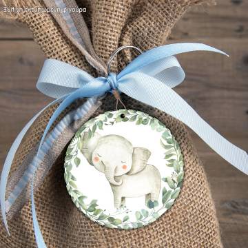 Wooden figure printedElegantwatercolor animals wreath