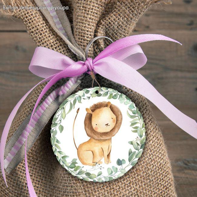 Wooden figure printedElegantwatercolor animals wreath