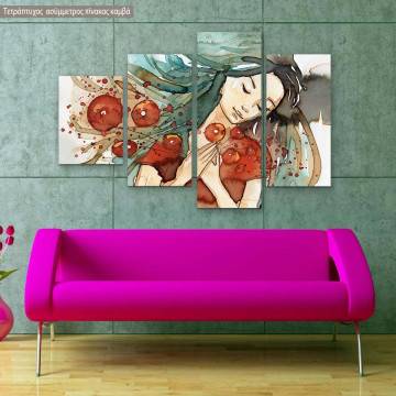 Canvas print A breath of spring, four panels