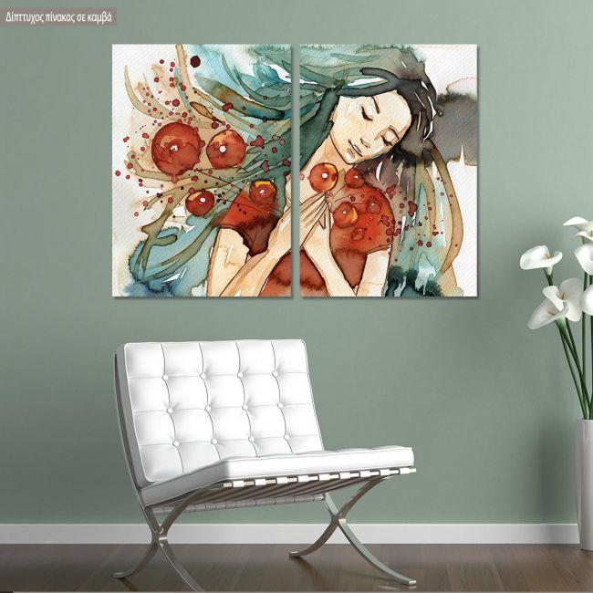 Canvas print A breath of spring, two panels