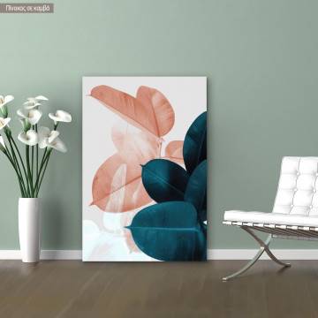 Canvas print Dark green and pink leaves