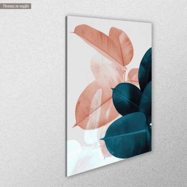 Canvas print Dark green and pink leaves