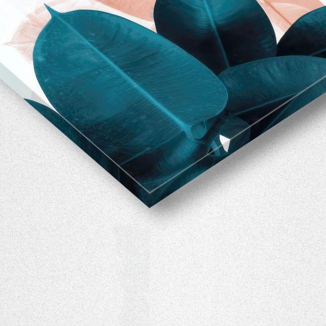 Πίνακας σε καμβά Dark green and pink leaves
