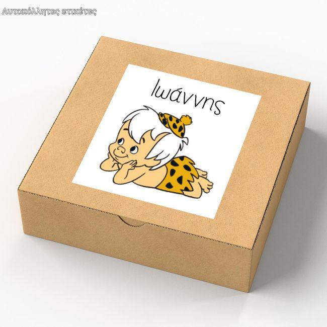 Sticker label Caves boy