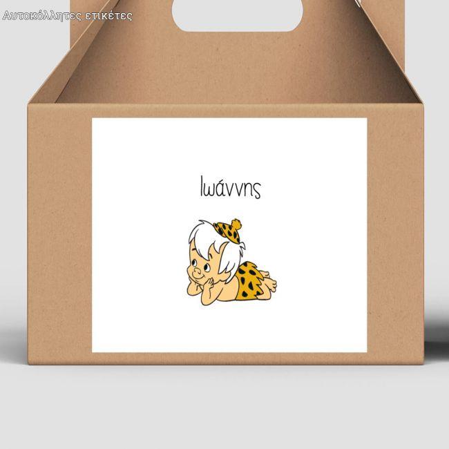 Sticker label Caves boy