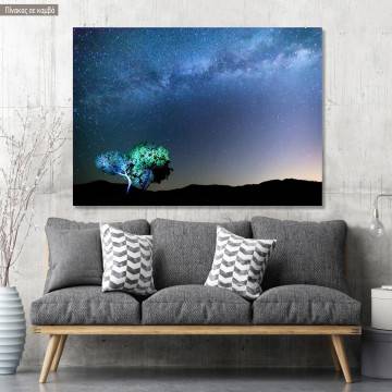 Πίνακας σε καμβά Μετέωρα, Milky Way over the Meteora, Greece