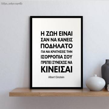 I zoi einai san na kaneis podilato, Einstein