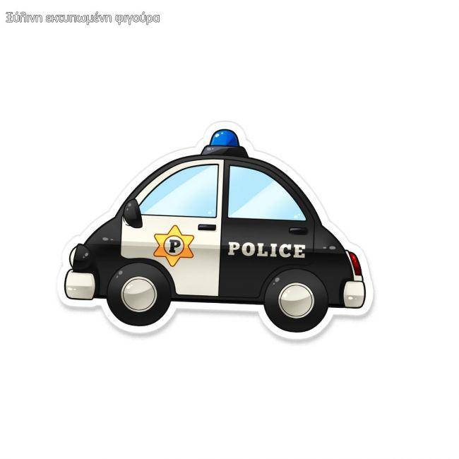 Wooden figure police car