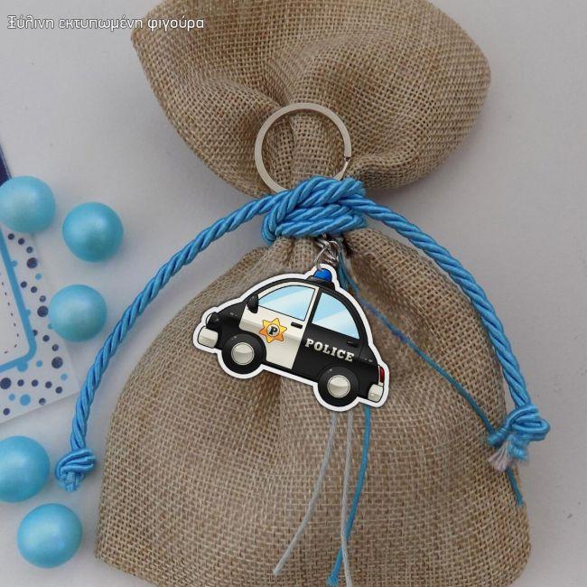 Wooden figure police car