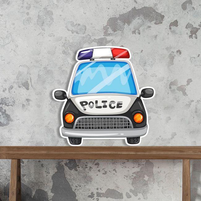 Wooden printed largefigure, police car