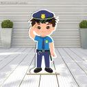 Wooden decorative figure printedpolice boy