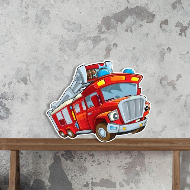 Woodenprinted figure Firefighting car