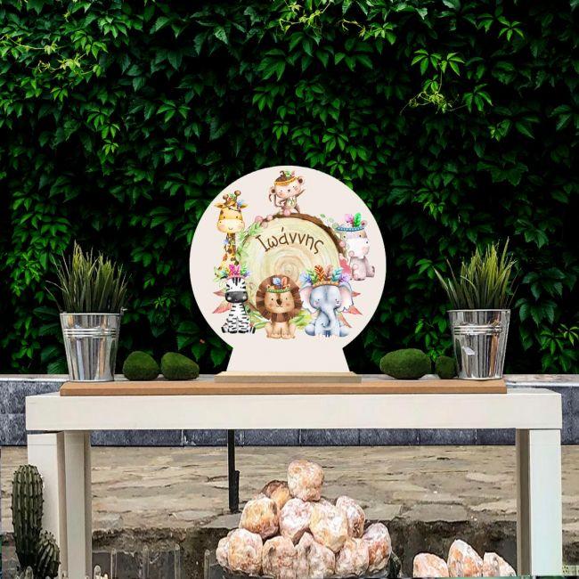 Ξύλινη πινακίδα, Ζωάκια σαφάρι tribal σε κορμό