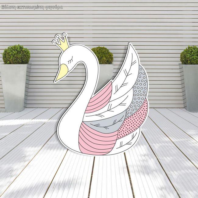 Artistic Swan Princess ξύλινη φιγούρα εκτυπωμένη με κύκνο