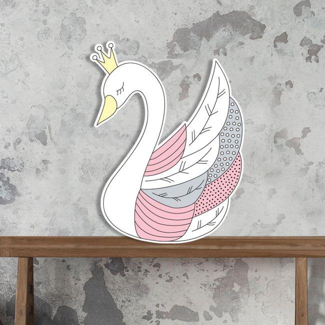 Artistic Swan Princess ξύλινη φιγούρα εκτυπωμένη με κύκνο