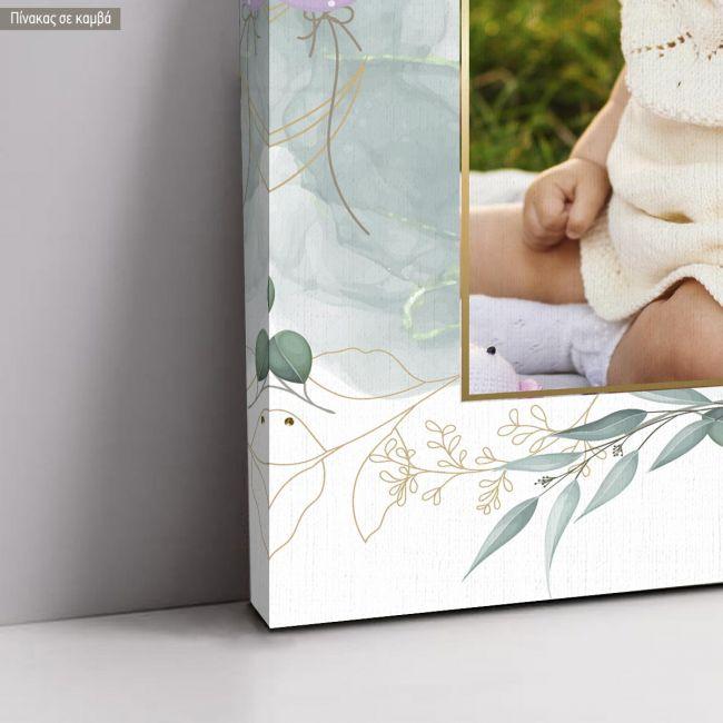 Canvas print Baptism decoration, personalized with photo ▯