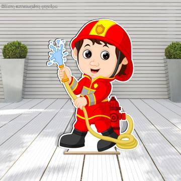 Wooden printed figureFirefighter